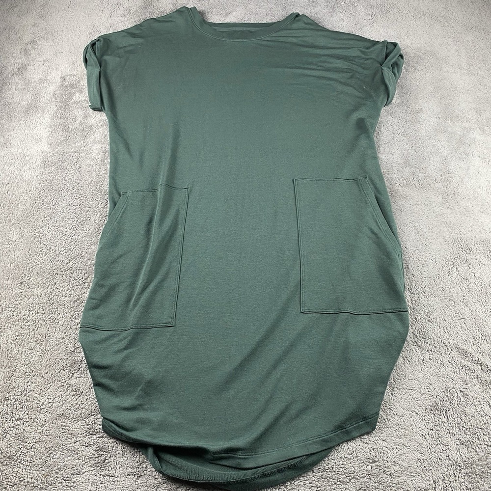 Lou & Grey Short Sleeve T-Shirt Shift Dress Womens Medium Green